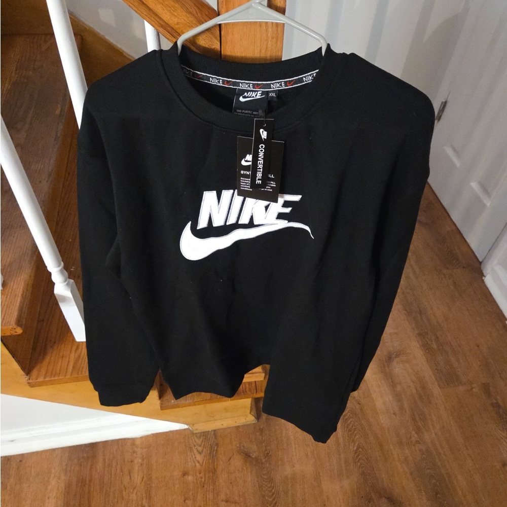 Nike Black Crewneck Sweatshirt with White Swoosh Logo